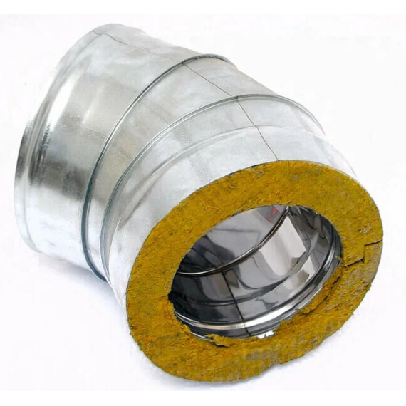 Сэндвич-колено для дымохода 135° Ferrum (430/0,5мм) D115х200, изображение 5