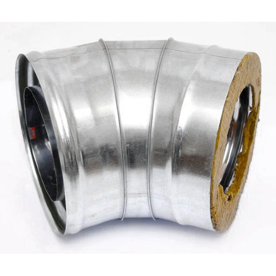 Сэндвич-колено для дымохода 135° Ferrum (430/0,5мм) D115х200, изображение 7