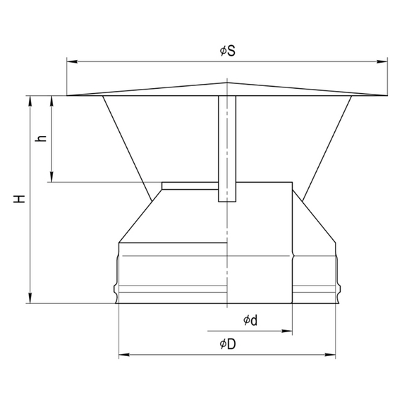 4elementsОголовок для дымохода Ferrum D130x200 (0,5мм), изображение 4