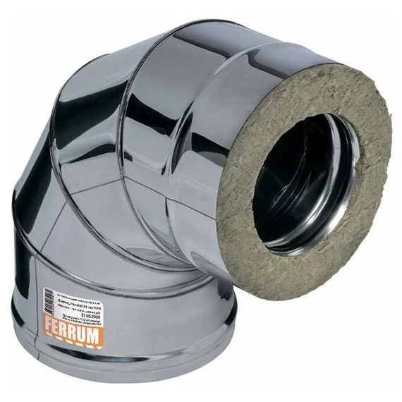 4elementsСэндвич-колено для дымохода 90° Ferrum (430/0,5мм) D130x200