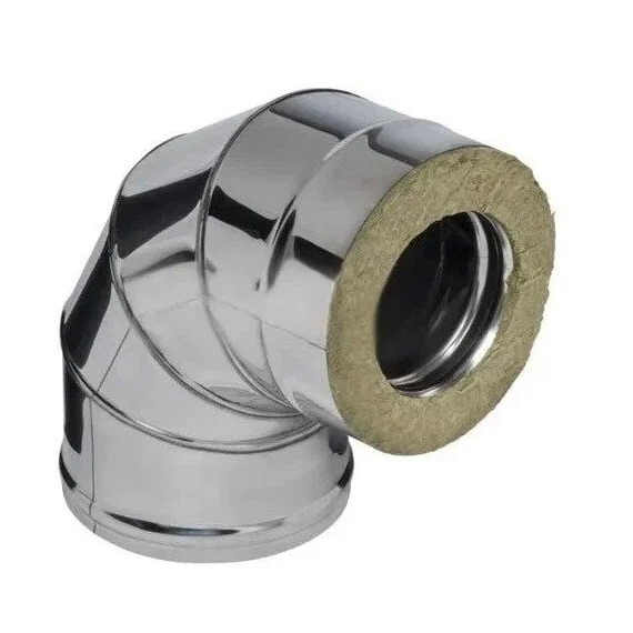 4elementsСэндвич-колено для дымохода 90° Ferrum (430/0,5мм) D130x200, изображение 2