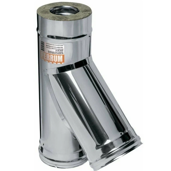 Сэндвич-тройник для дымохода 135° Ferrum (430/0,5) D130x200