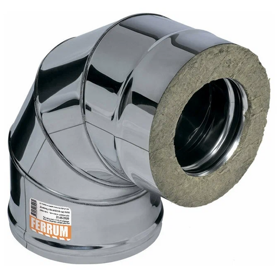 4elementsСэндвич-тройник для дымохода 90° Ferrum (430/0,8) D150x210, изображение 2
