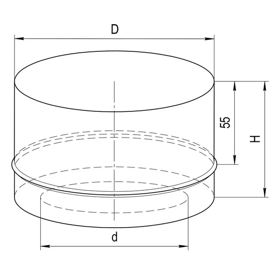 4elementsЗаглушка с отверстием для дымохода Ferrum (430/0,5) D180x280, изображение 4