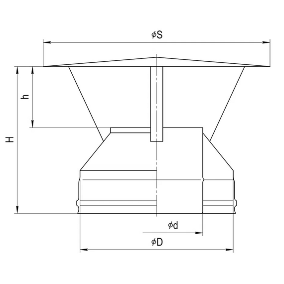 4elementsОголовок для дымохода Ferrum D180x280 (0,5мм), изображение 4