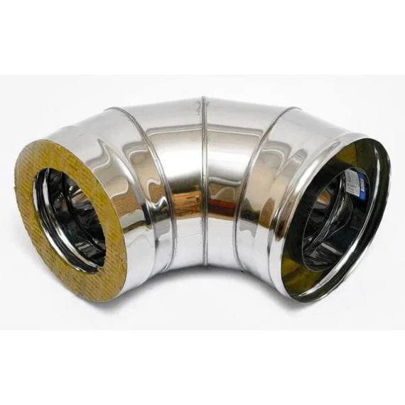 Сэндвич-колено для дымохода 90° Ferrum (430/0,5мм) D180x280, изображение 4