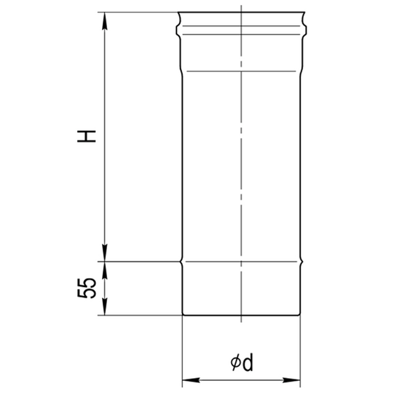 Одностенный дымоход 0,5м Ferrum D115 (0,8мм), изображение 5