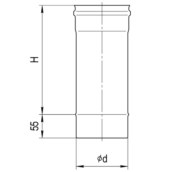 Одностенный дымоход 1,0м Ferrum D115 (0,5мм), изображение 6