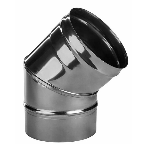 4elementsКолено угол на 135° для дымохода (2 секции) Ferrum D115 (0,8мм), изображение 2