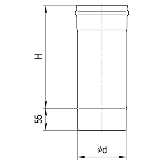 4elementsОдностенный дымоход 0,25м Ferrum D130 (0,5мм), изображение 6