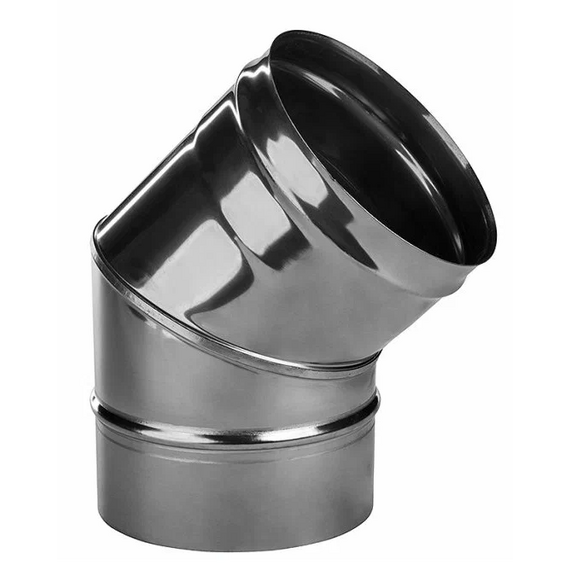 4elementsКолено угол на 135° для дымохода (2 секции) Ferrum D130 (0,5мм), изображение 2