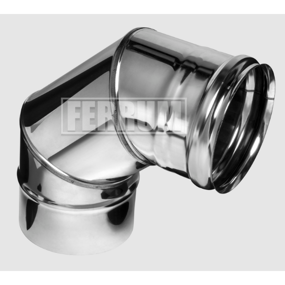 Колено угол на 90° для дымохода (3 секции) Ferrum D130 (0,5мм), изображение 5