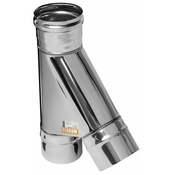 Тройник-К на 135° для одностенного дымохода Ferrum D130 (0,5 мм)