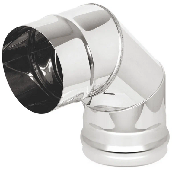 4elementsКолено угол на 90° для дымохода (3 секции) Ferrum D150 (0,8мм), изображение 2