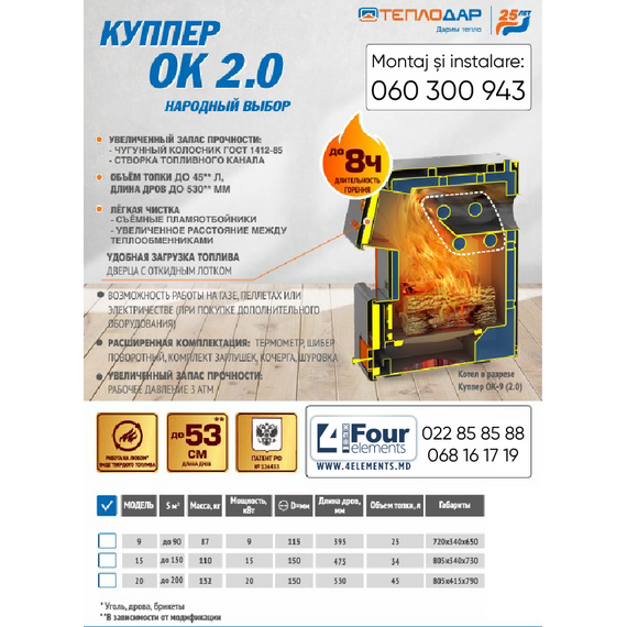 Твердотопливный котел 20 кВт Теплодар Куппер ОК-20 (2.0), изображение 4