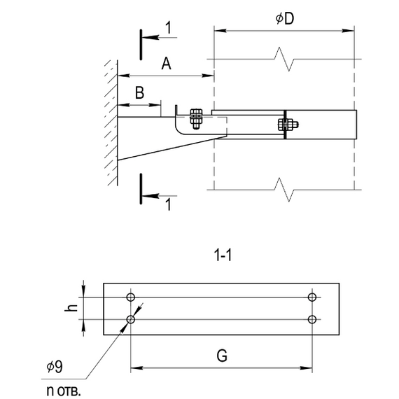 4elementsКронштейн раздвижной для дымохода Ferrum N1 D115 (1.0мм), изображение 4