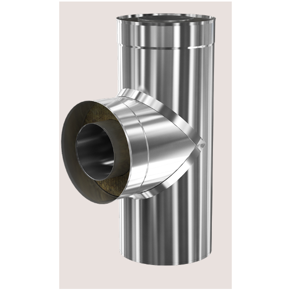 Сэндвич-тройник для дымохода 90° Теплодар Профи (430/0,8) D115/200, изображение 3