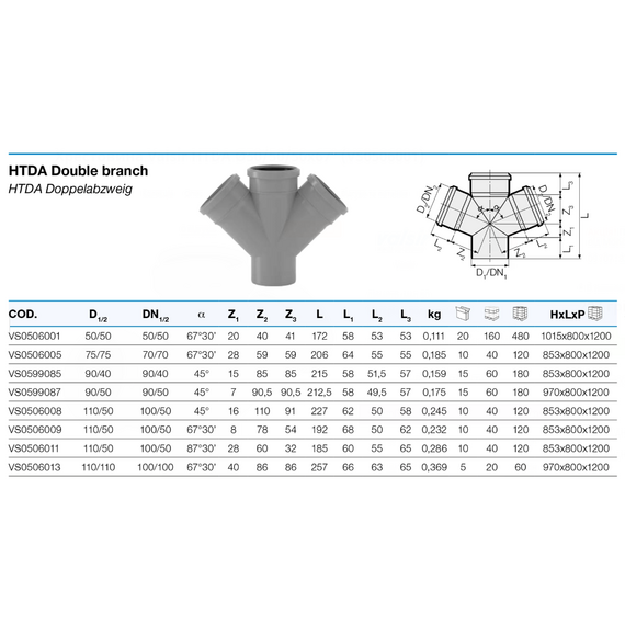 4elementsКрестовина одно плоскостная  50/50 угол 67° HTDA Valsir, изображение 2