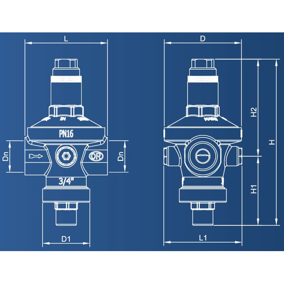 4elementsРедуктор давления мембранного типа Rio Export PN16 1/2" OR, изображение 4