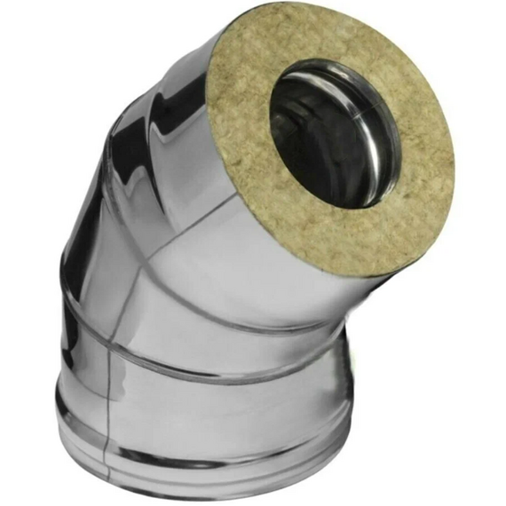 Сэндвич-колено для дымохода 135° Ferrum (430/0,8мм) D150x210