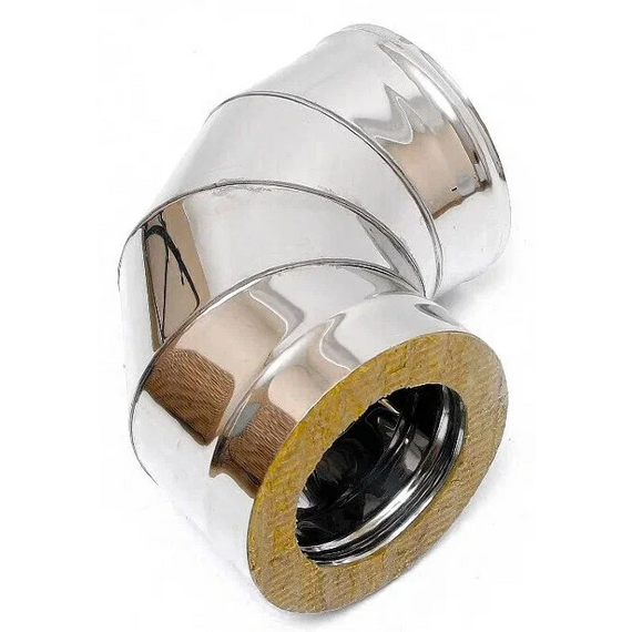 Сэндвич-колено для дымохода 90° Ferrum (430/0,8мм) D150x210, изображение 3