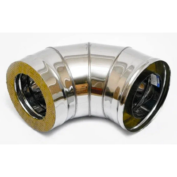 Сэндвич-колено для дымохода 90° Ferrum (430/0,8мм) D150x210, изображение 4