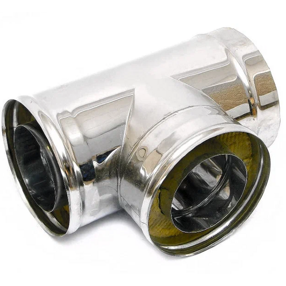 Сэндвич-тройник для дымохода 90° Ferrum (430/0,5) D150x210, изображение 5