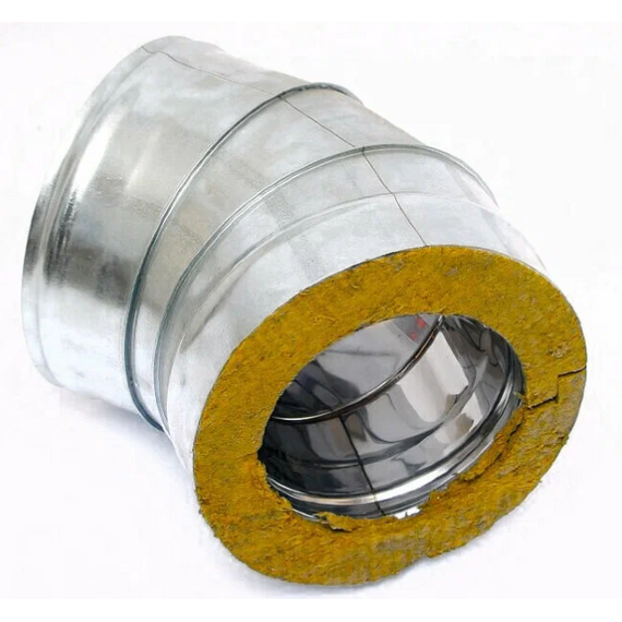 Сэндвич-колено для дымохода 135° Ferrum (430/0,5мм) D180x280, изображение 5