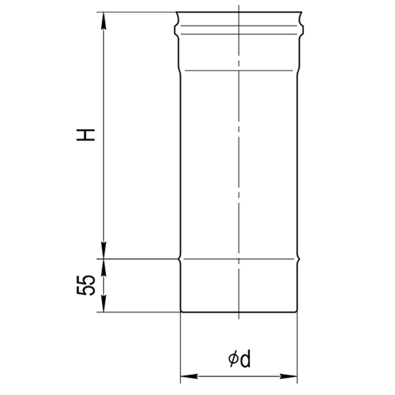 4elementsОдностенный дымоход 0,5м Ferrum D130 (0,5мм), изображение 5