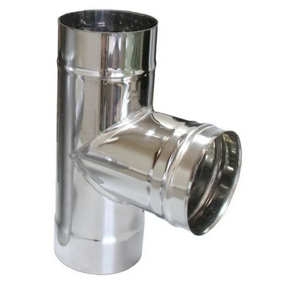 4elementsТройник-К на 90° для одностенного дымохода Ferrum D130 (0,5 мм), изображение 2