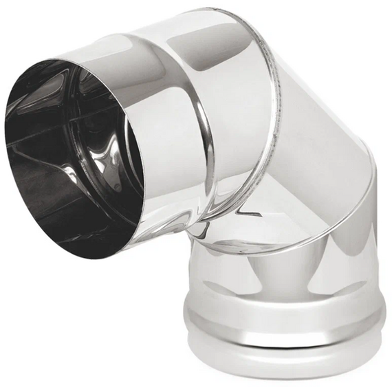 4elementsКолено угол на 90° для дымохода (3 секции) Ferrum D150 (0,8мм), изображение 2