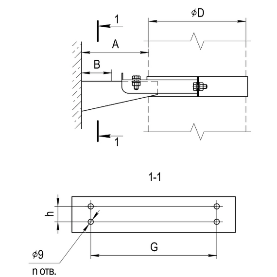 Кронштейн раздвижной для дымохода Ferrum N1 D200 (1.0мм), изображение 4