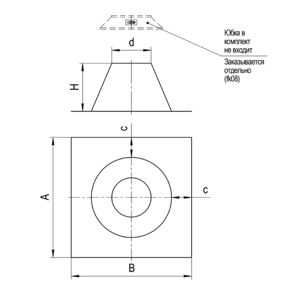 4elementsКрышная разделка прямая Ferrum D280 (0,5мм), изображение 4