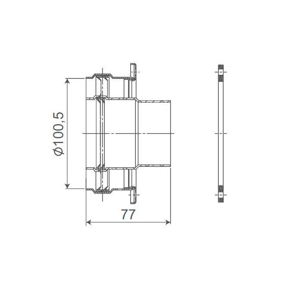 4elementsAdapter vertilacal cu flansa (90grade 100/60) Ferroli, изображение 2