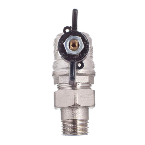 Шаровый кран бабочка 1/2" с американкой угловой Oregon Bugatti, изображение 3