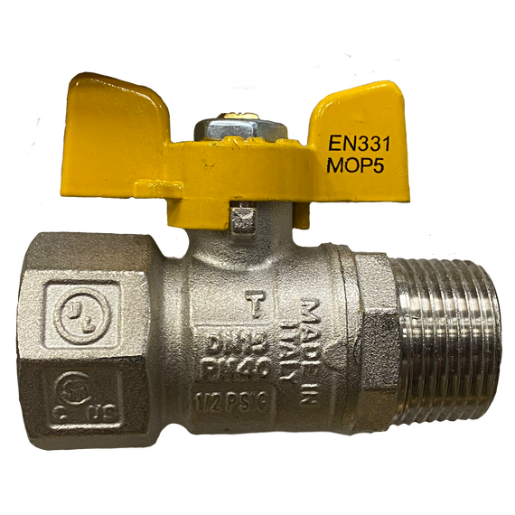 Шаровый кран для газа бабочка 1/2" FM (dakota) Bugatti