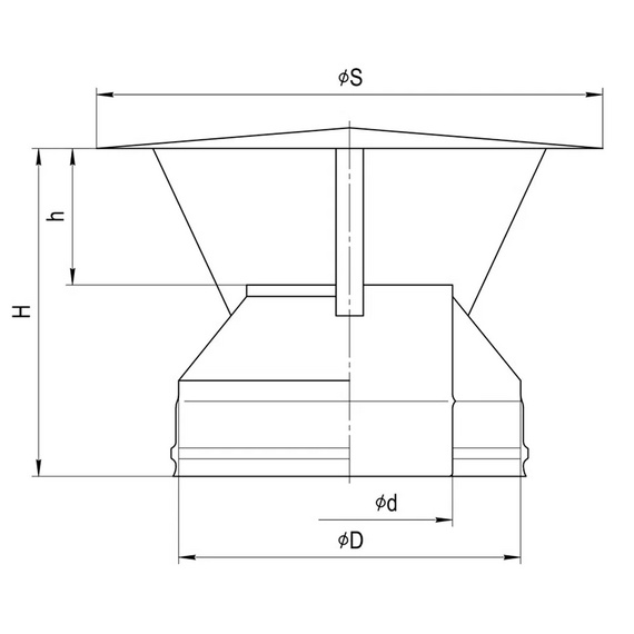4elementsPalarie anti-ploaie cos de fum Ferrum D150x210 (0,5mm), изображение 4