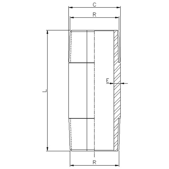 Бочонок (удлинитель) нержавейка 1/2 MM *060 mm Genebre, изображение 3