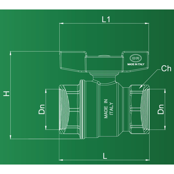 4elementsRobinet cu bilă fluture 1" FF OR, изображение 4