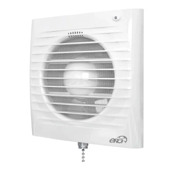 Осевой вытяжной вентилятор с сеткой и шнурком ERA 6S-02 D150 White, изображение 2