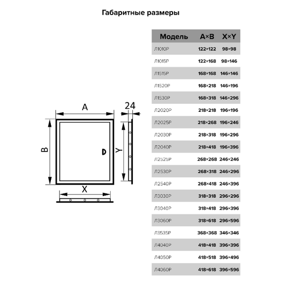 Ревизионный люк стенной 20x20 с ручкой Mistral, изображение 5