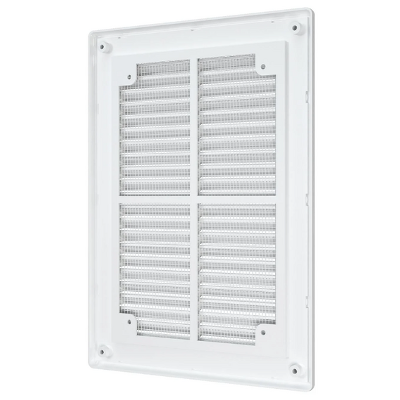 Вытяжная вентиляционная решетка с сеткой и рамкой Mistral 18х25 White, изображение 4