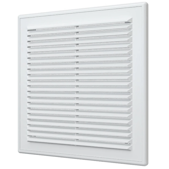 Вытяжная вентиляционная решетка с сеткой и рамкой Mistral 25х25 White, изображение 2