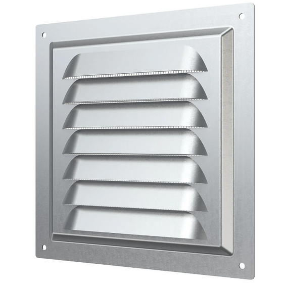 Вытяжная стальная вентиляционная решетка с сеткой Mistral 15x15 Silver