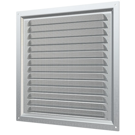 Вытяжная стальная вентиляционная решетка с сеткой Mistral 25x25 Silver, изображение 4