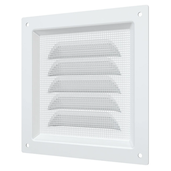 Вытяжная стальная вентиляционная решетка с сеткой Mistral 12x12 White, изображение 4