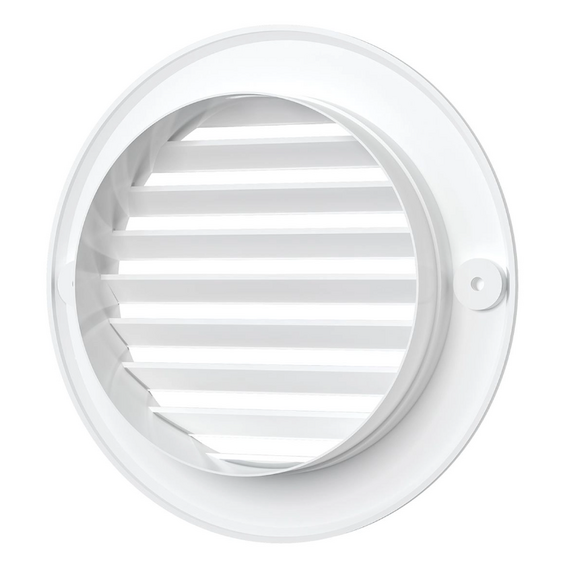 Круглая вытяжная вентиляционная решетка с фланцем Aluvent 170/125KF D125 White, изображение 4