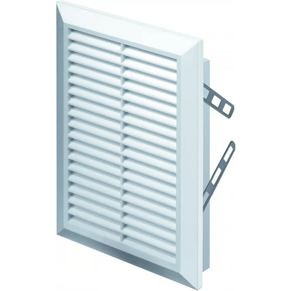 Вытяжная вентиляционная решетка с сеткой и фланцем Awenta Classic T26 16.5х23.5 White, изображение 2