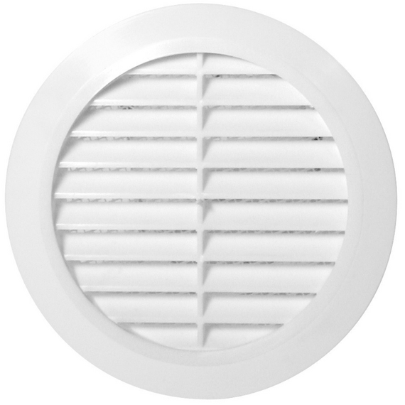 Круглая вытяжная вентиляционная решетка с сеткой Awenta Classic T23 D150 White, изображение 2