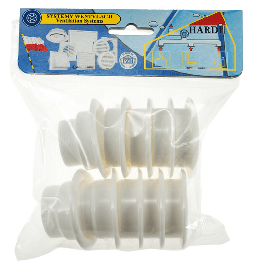 Дверная переточная решетка двухсторонняя (втулка) Hardi 05500 White, изображение 4